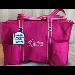 Thirty-One Hot Pink Zip Top Organizing Tote